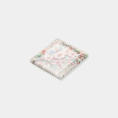 Monogramm-Spitze floral rosa pastell Kirschblüte Post-it Klebezettel (angewinkelt)