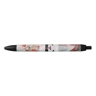 Monogramm-Spitze floral rosa pastellfarbene Orchid Kugelschreiber