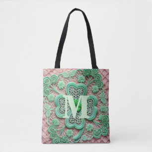 Monogramm-Spitze grüner Kleeblatt St. Patrick's Da Tasche