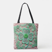Monogramm-Spitze grüner Kleeblatt St. Patrick's Da Tasche (Rückseite)