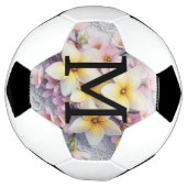 Monogramm-Spitze rosa und gelbe Frühlingsblumen Fußball (Gedreht)