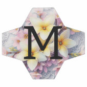 Monogramm-Spitze rosa und gelbe Frühlingsblumen Fußball (Flach)