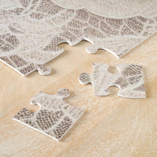 Monogramm Spitzen blorrosa aquamarine Lilien Puzzle (Seite)