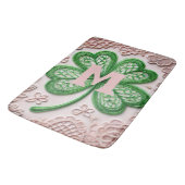Monogramm Spitzen-grünes Kleeblatt St Patrick's Da Badematte (Schrägansicht)