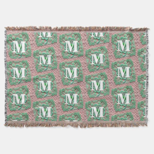 Monogramm Spitzen-grünes Kleeblatt St Patrick's Da Decke (Vorderseite)