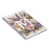 Monogramm Spitzen lila Rose Lavendellilie Notizblock (Rechte Seite)