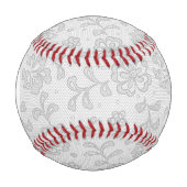 Monogramm Spitzenmuster, Blume Vintag 1 Baseball (Vorderseite)