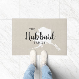 Monogramm-Staat der Alaska-Familie Doormat Fußmatte