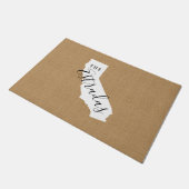 Monogramm-Staat der California-Familie Doormat Fußmatte (Schrägansicht)