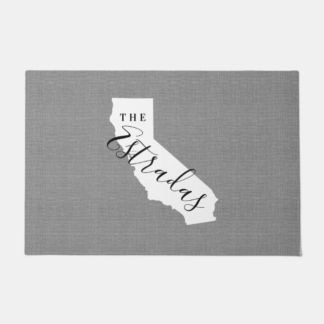 Monogramm-Staat der California-Familie Doormat Fußmatte (Vorderseite)
