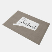 Monogramm-Staat der Connecticut-Familie Doormat Fußmatte (Schrägansicht)