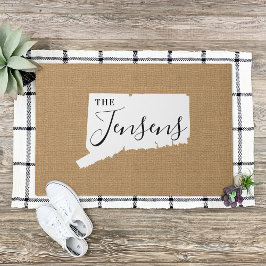 Monogramm-Staat der Connecticut-Familie Doormat Fußmatte
