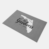 Monogramm-Staat der Florida-Familie Doormat Fußmatte (Schrägansicht)