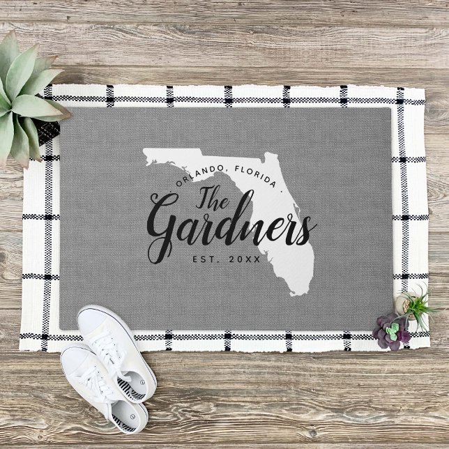 Monogramm-Staat der Florida-Familie Doormat Fußmatte (Von Creator hochgeladen)
