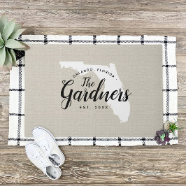 Monogramm-Staat der Florida-Familie Doormat Fußmatte