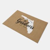 Monogramm-Staat der Florida-Familie Doormat Fußmatte (Schrägansicht)