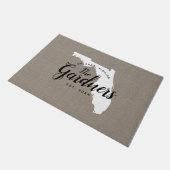 Monogramm-Staat der Florida-Familie Doormat Fußmatte (Schrägansicht)