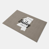 Monogramm-Staat der Mississippi-Familie Doormat Fußmatte (Schrägansicht)