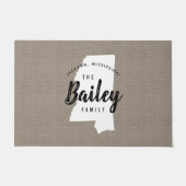 Monogramm-Staat der Mississippi-Familie Doormat Fußmatte (Vorderseite)