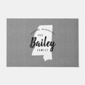 Monogramm-Staat der Mississippi-Familie Doormat Fußmatte (Vorderseite)