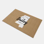 Monogramm-Staat der Mississippi-Familie Doormat Fußmatte (Schrägansicht)