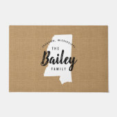 Monogramm-Staat der Mississippi-Familie Doormat Fußmatte (Vorderseite)