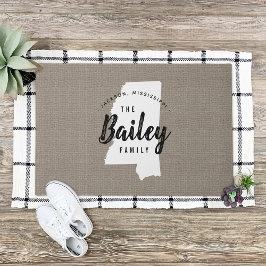 Monogramm-Staat der Mississippi-Familie Doormat Fußmatte