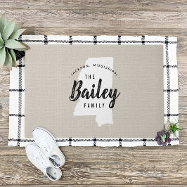 Monogramm-Staat der Mississippi-Familie Doormat Fußmatte