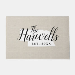 Monogramm-Staat der Nebraska-Familie Doormat Fußmatte