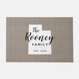 Monogramm-Staat der Utah-Familie Doormat Fußmatte