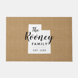 Monogramm-Staat der Utah-Familie Doormat Fußmatte