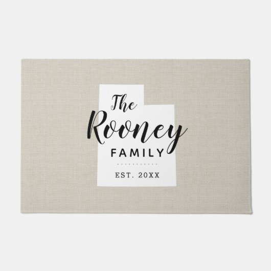 Monogramm-Staat der Utah-Familie Doormat Fußmatte (Vorderseite)