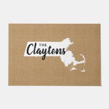 Monogramm Staat Doormat der Massachusetts-Familie