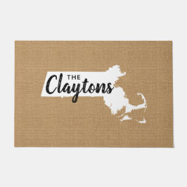 Monogramm Staat Doormat der Massachusetts-Familie Fußmatte