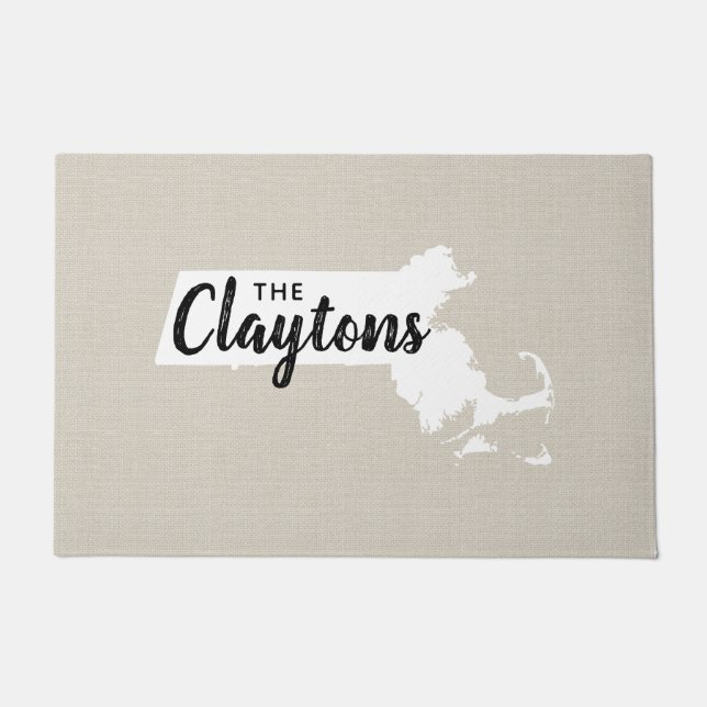 Monogramm Staat Doormat der Massachusetts-Familie Fußmatte (Vorderseite)