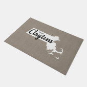 Monogramm Staat Doormat der Massachusetts-Familie Fußmatte (Schrägansicht)