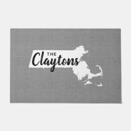 Monogramm Staat Doormat der Massachusetts-Familie Fußmatte