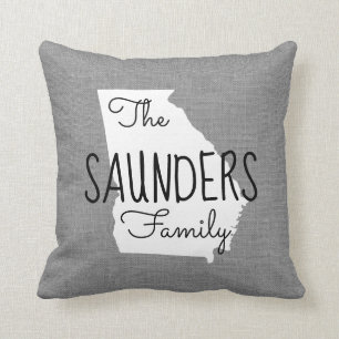 Monogramm-Staat-Kopfkissen der Georgia-Familie Kissen