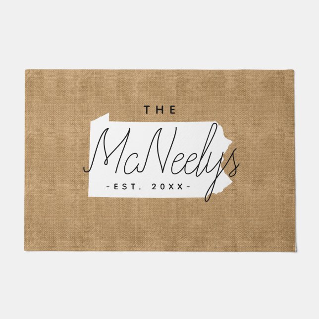 Monogramm-Staat Pennsylvania Fußmatte (Vorderseite)