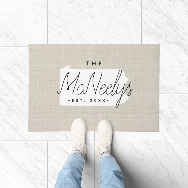 Monogramm-Staat Pennsylvania Fußmatte (Indoor)