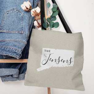 Monogramm-Staat-Totbeutel der Connecticut-Familie Tasche