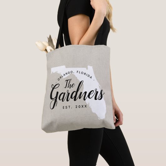 Monogramm-Staat-Totbeutel der Familie Florida Tasche (Von Nahem)