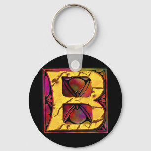 Monogramm: Stainglass B Schlüsselanhänger