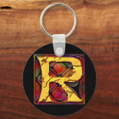 Monogramm: Stainglass R Schlüsselanhänger (Vorderseite)