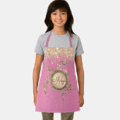 Monogramm-Stangen der Schildkröte auf rosa Persona Schürze (Insitu)