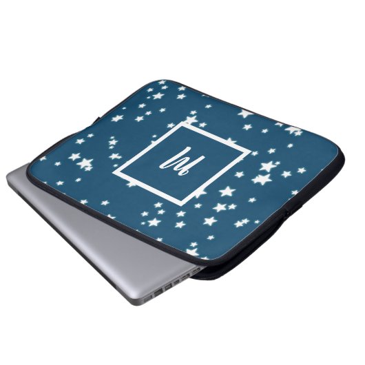Monogramm Stars Laptopschutzhülle (Vorne Knopf)
