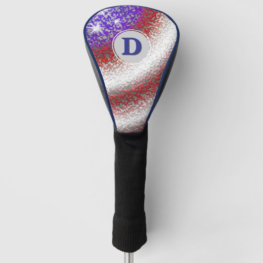 Monogramm Stars-n-Streifen Golf Headcover (Vorderseite)