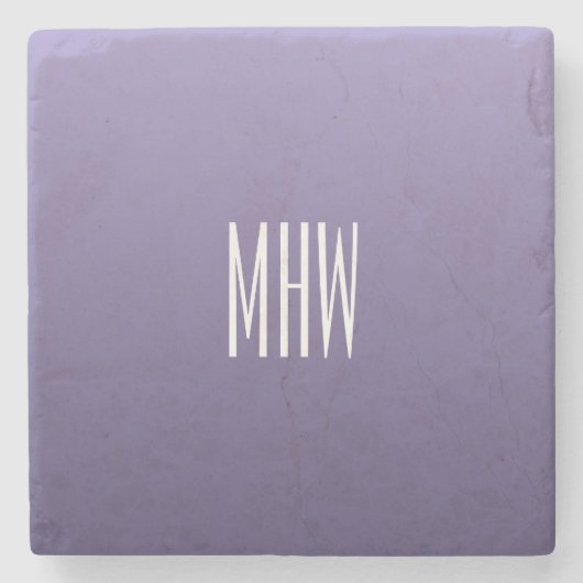 Monogramm-Stein-Untersetzer der violetten Steigung Steinuntersetzer (Vorderseite)