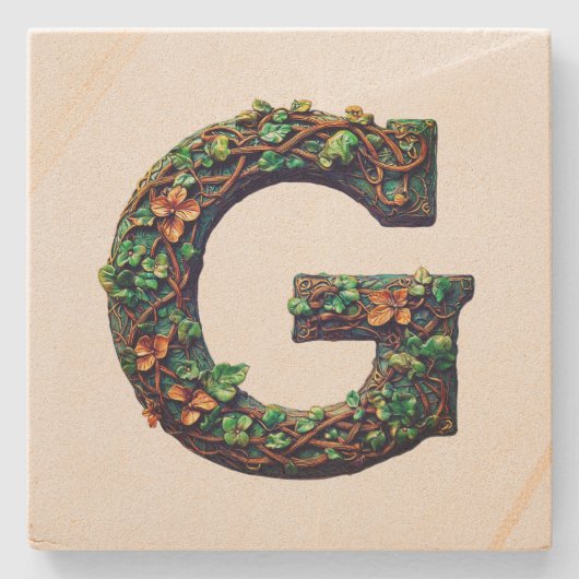 Monogramm Steinuntersetzer (Vorderseite)