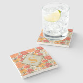 Monogramm Steinuntersetzer (Seitenansicht)